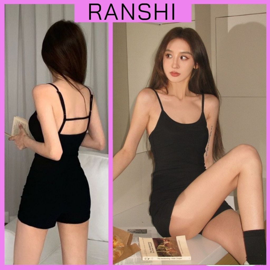 (AVAILABLE SIZE) RANSHI Backless Foam Jumpsuit Adjustable Thin Yarn Bodysuit - RBS042 Jumpsuit Woman