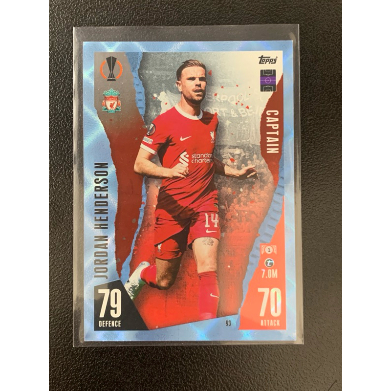 U408 Jordan Henderson Liverpool Blue Crystal Topps Match Attax 2023 / 24 soccer card