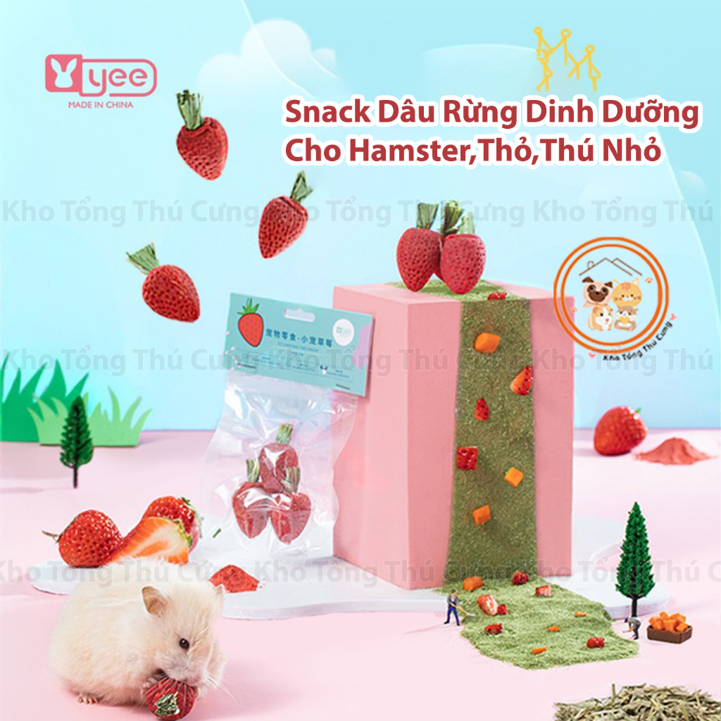 Yee Strawberry and Grape Snack for mini hamsters, bears, rabbits, flying squirrels, hedgehogs, fat tails, teeth grinding support, delicious, nutritious