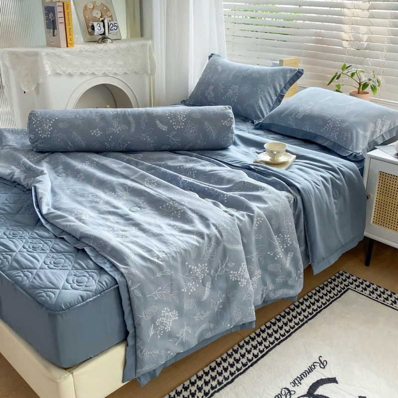 Soft Cotton Set Cool 5 Piece - Chun Tran Ga - Summer Blanket (With Hugging Pillow Cover)