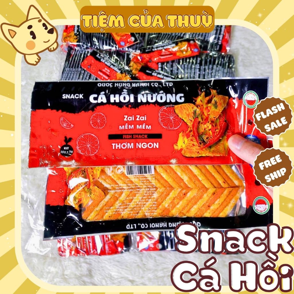 (BUY 10 GET 1 FREE) 10 Packs of Grilled Salmon Snacks Red Watermelon Brand, Spicy snacks,