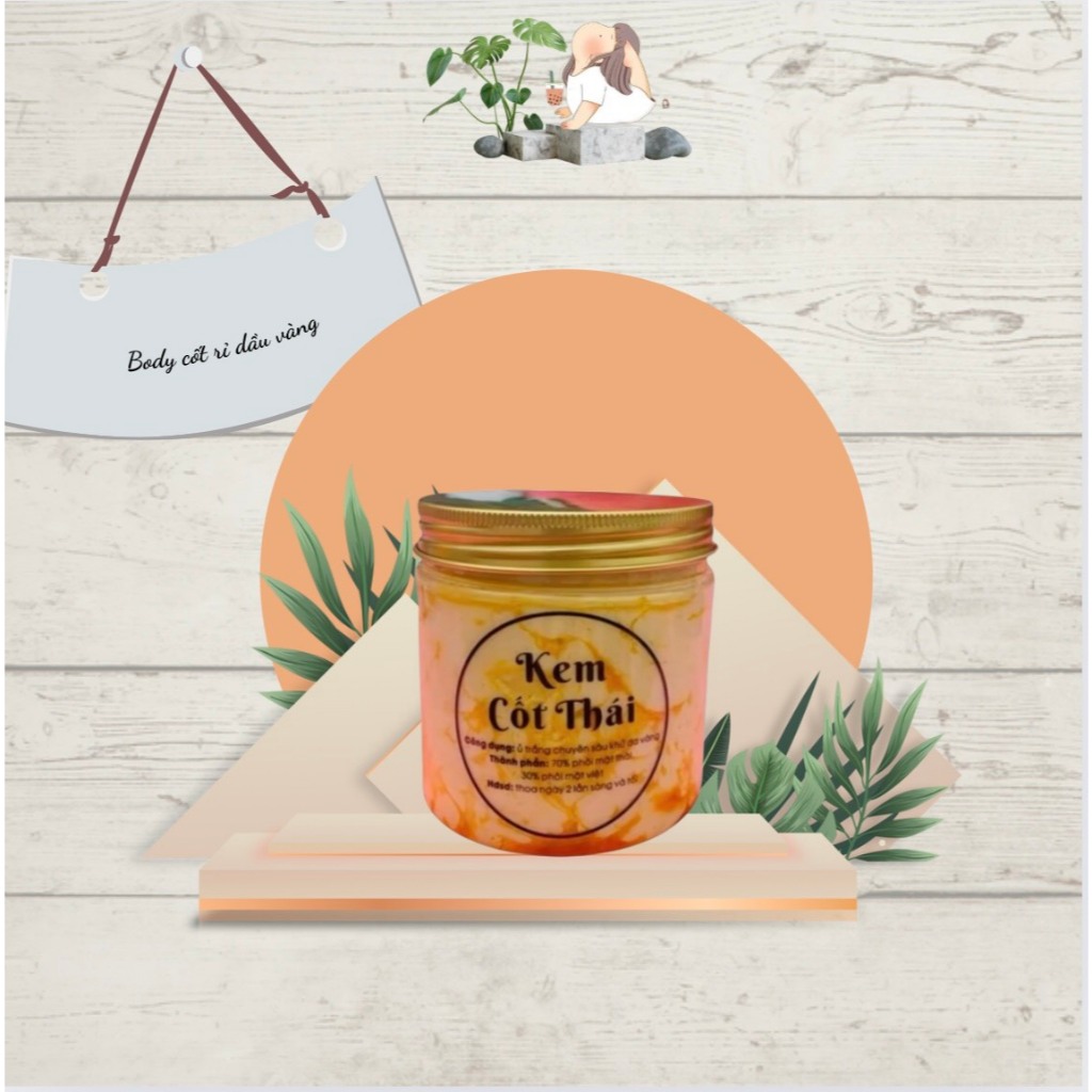 Thai cream with golden oil, 500g jar, standard facial cream, free whitening bath + spoon + whitening cream mix