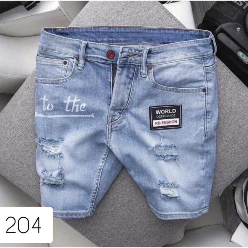 BigSize Men's Jean Shorts 40kg-90kg 4-way stretch Denim fabric, Standard From shape