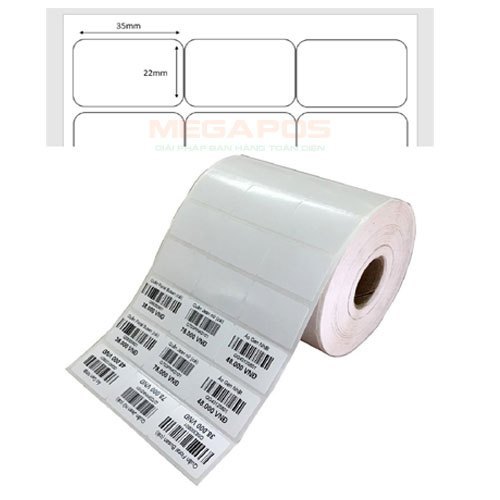 Decal Paper Barcode Stamp Printing 3 Stamps 35x22Mm Roll 50m - 6,000Tem