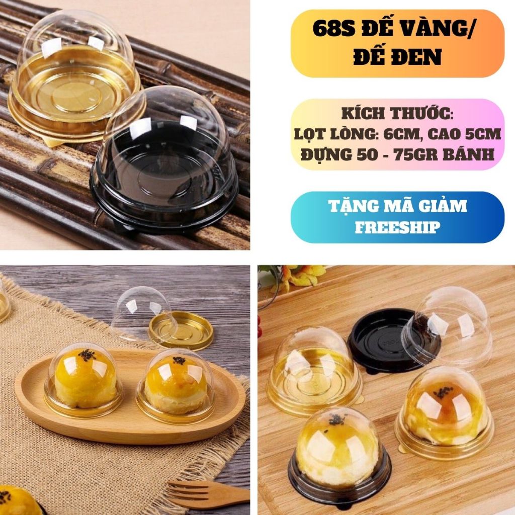Set of 50/20/10/5 Round Boxes for Taiwanese Mooncakes, mini cakes, and pumpkin cakes 6cm (50 - 75gr)