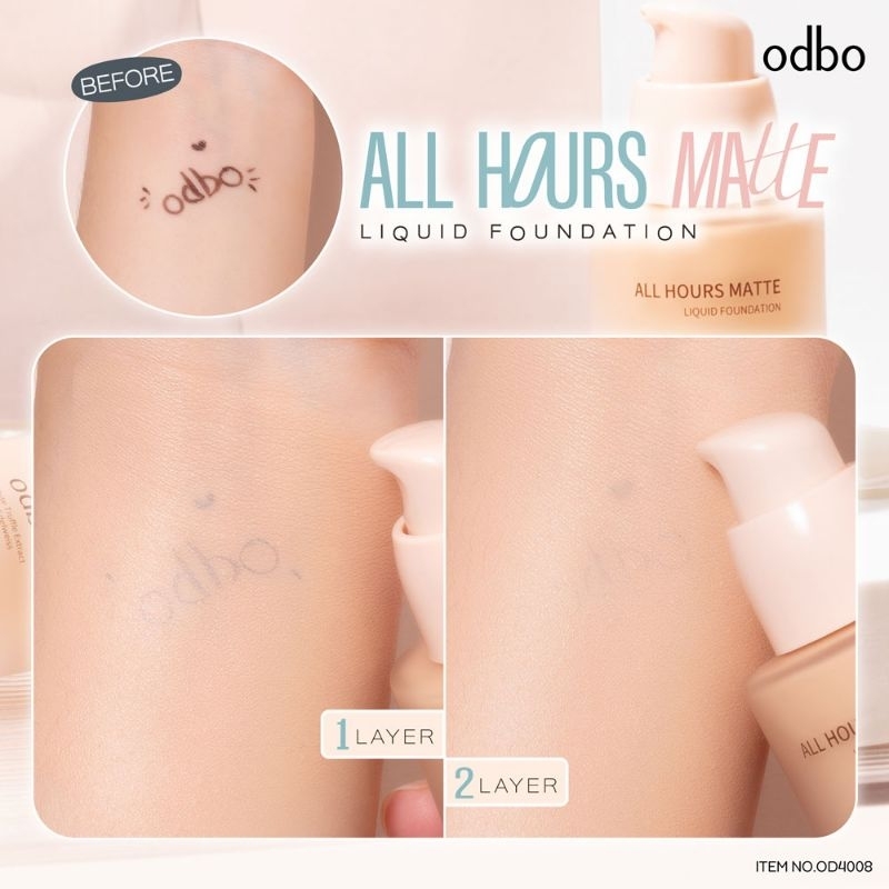 Odbo All Hours Matte Liquid Foundation Lightweight and Fresh All Day OD4008