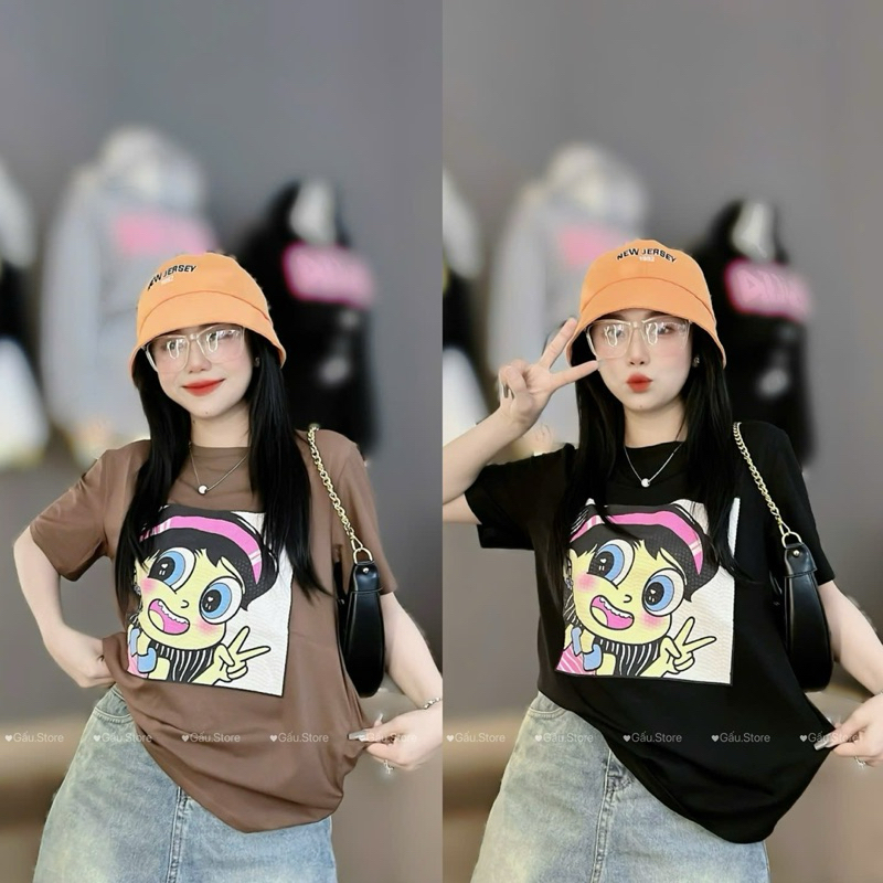 Thai women's cotton t-shirt MEDIUM PHOM super HOT SAY girl. Hi HI