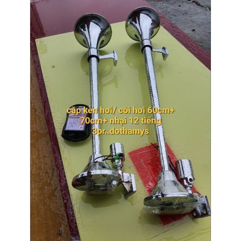 Air horn - stainless steel air horn length 70cm, 60cm 12v 24v for cars with air tank + 12 sounds 3pr horn kereta