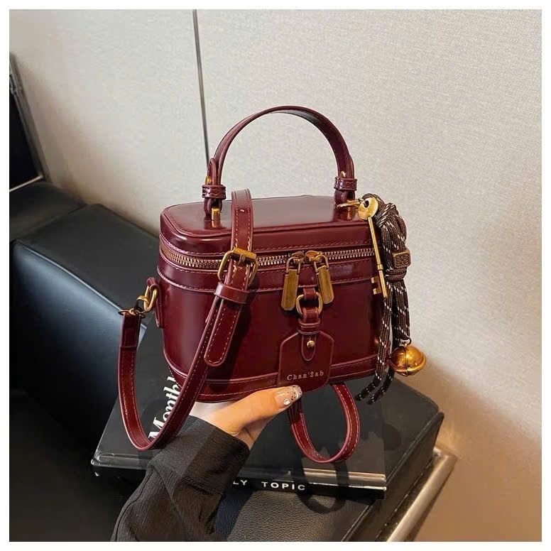 Luxury shiny wrinkled leather women's trunk bag chio2nd Uyen store - DK06