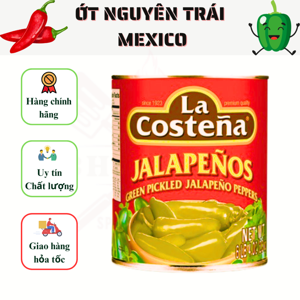 3kg box of whole pickled chili, imported from mexico - La Costena brand