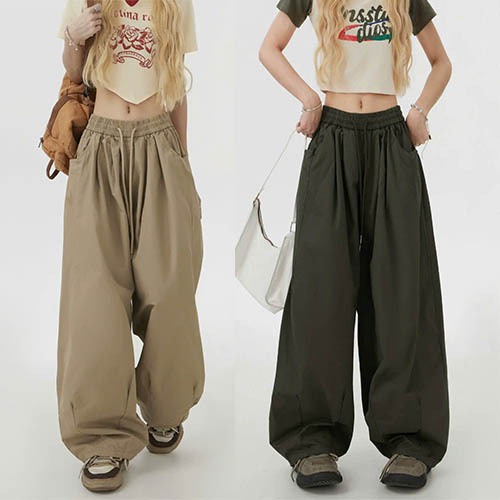 Women's Wide Leg Pants with Waist Hack Shape Covers All Flaws, Paracute Pants for Men and Women New Model Korean Style
