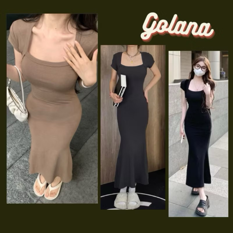 Long Wool Fishtail Bodycon Dress, sexy Two-String Bodycon Dress in 3 Colors, extremely flattering (big size available)
