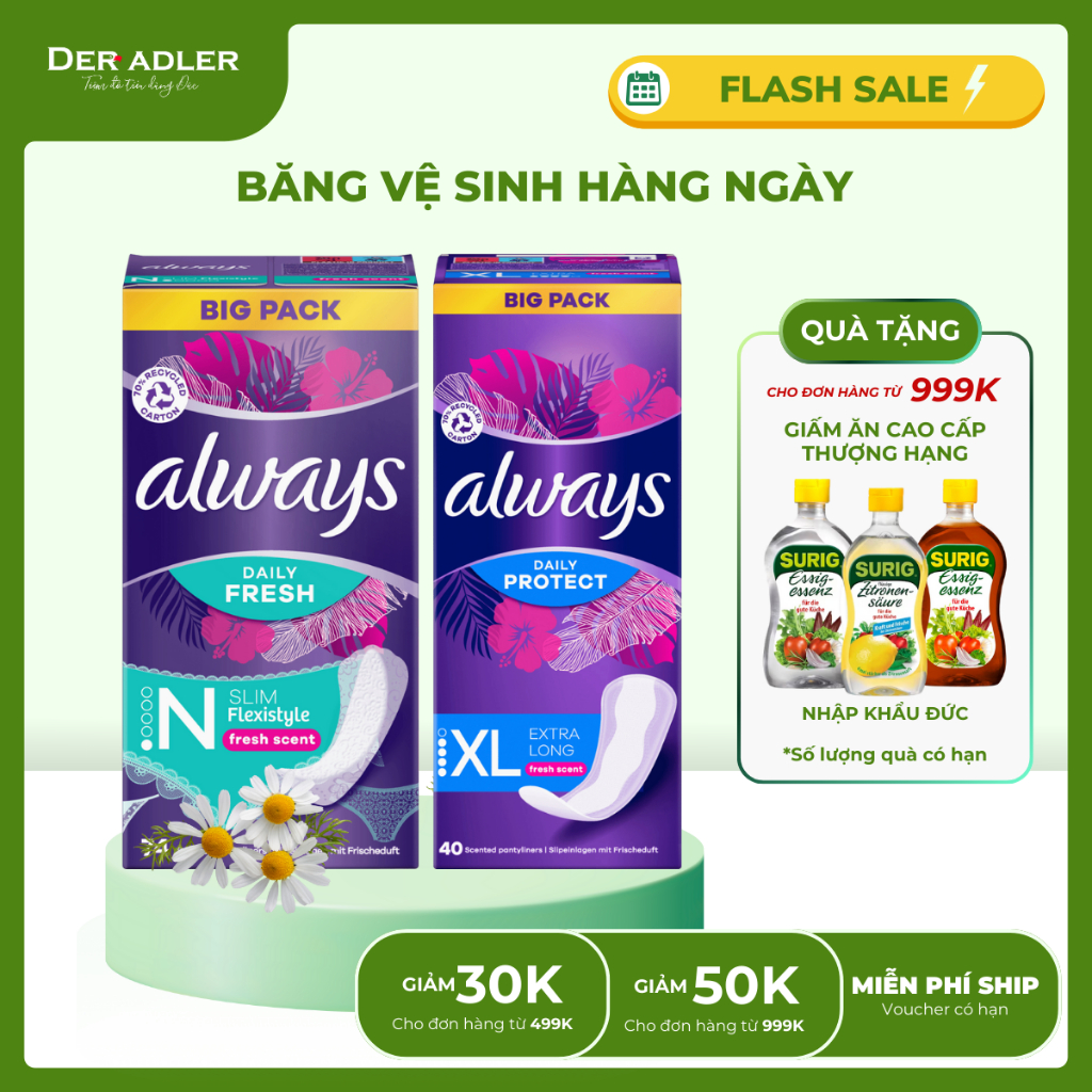 [Domestic Germany] ALWAYS DAILY DAILY sanitary napkins of all sizes, antibacterial, absorbent, breathable, comfortable