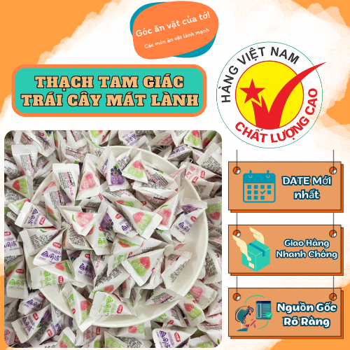 Duc Phuong Triangle Jelly, Natural Fruit Jelly, Cool and Cooling Triangle Jelly, Crispy and Cool Fruit Jelly