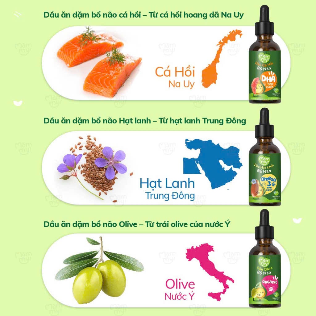 Genuine) Mammy brain-boosting weaning oil 30ml: Olive Oil, Salmon, Flaxseed for 6-month…
