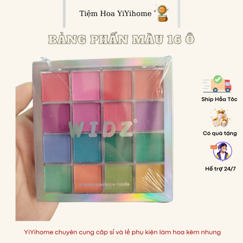 EYE COLOR PALETTE 16 boxes decorated with fake flowers, DIY HANDMADE YIYIHOME VELVET ZINC FLOWER BOWL