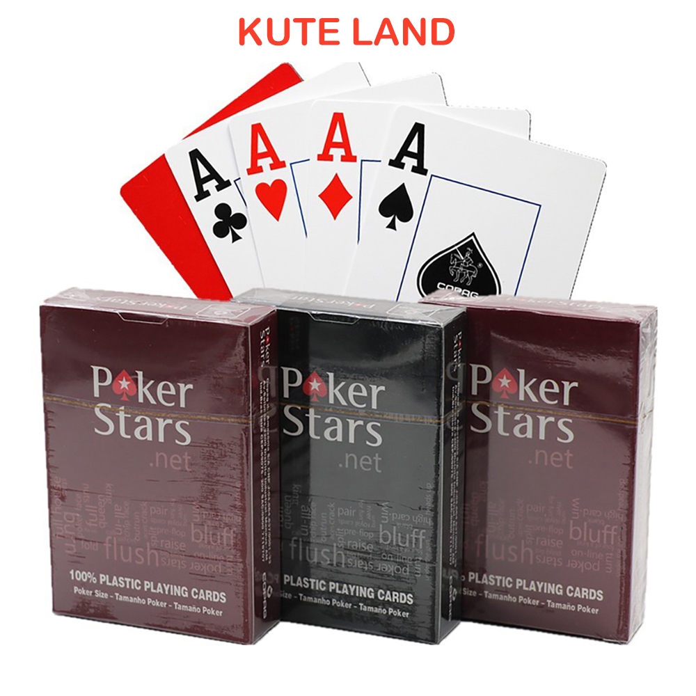 Poker Stars Playing Cards Set Made of Durable PVC, Waterproof, 100% Anti-Breakage and Curved Plastic BT-1