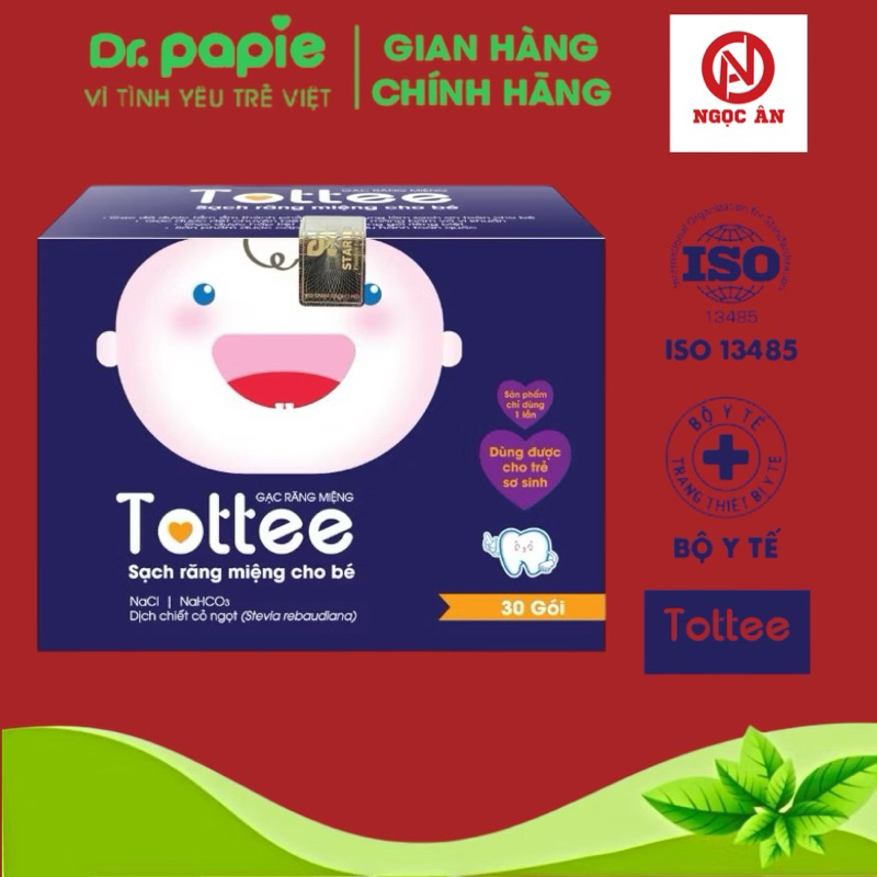 Tottee Tongue Swabs Clean and Prevent Dental Problems for Babies Box of 30 Packs_JADE