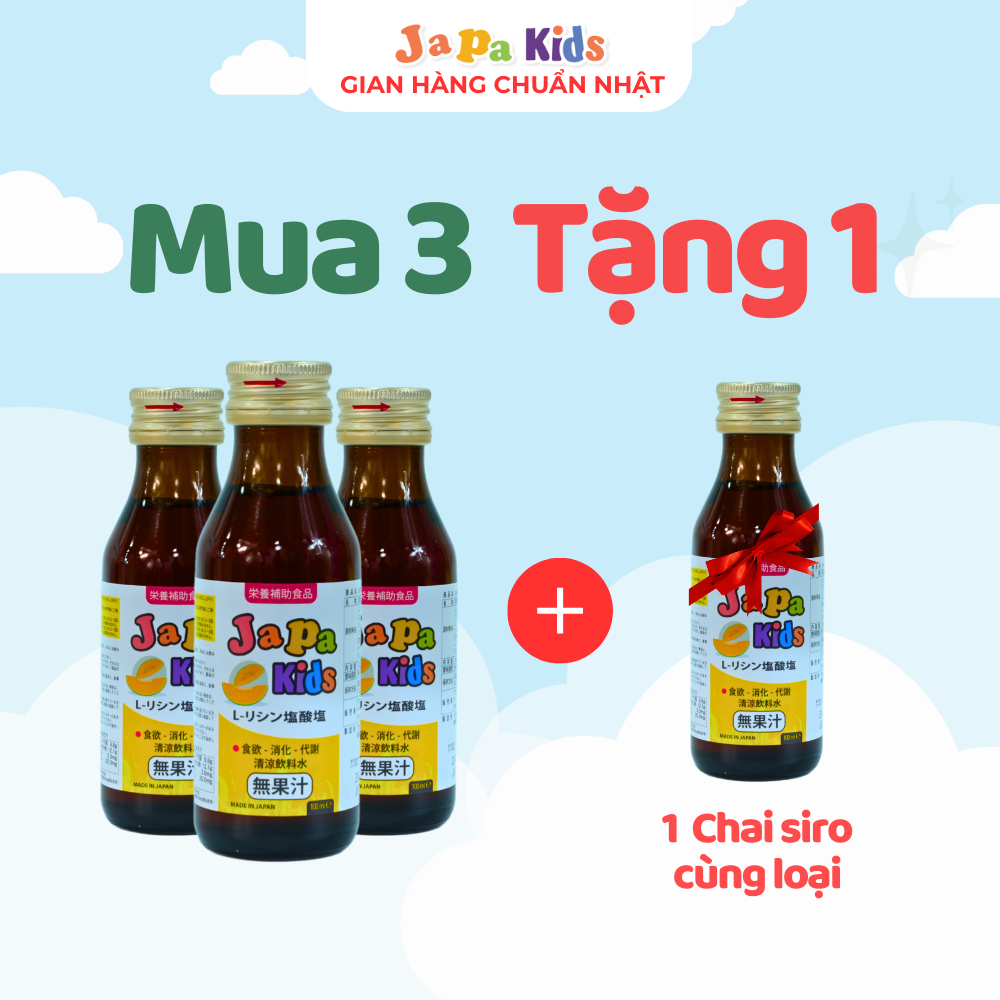 [BUY 3 GET 1 FREE] Japa Kids Delicious Food Syrup for Children Promotes Taste and Good Absorption 100ml Bottle