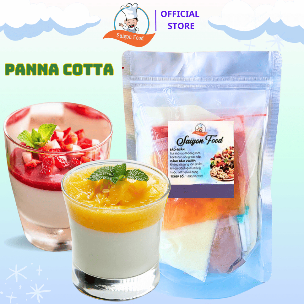 SaiGonFood Strawberry, Peach, Chocolate Panna Cotta Set