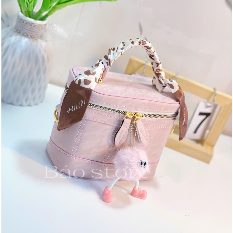 Women's hand-held crossbody shoulder bag with patterned scarf, square trunk bag for going out, partying, walking around - women's handbag TXN048