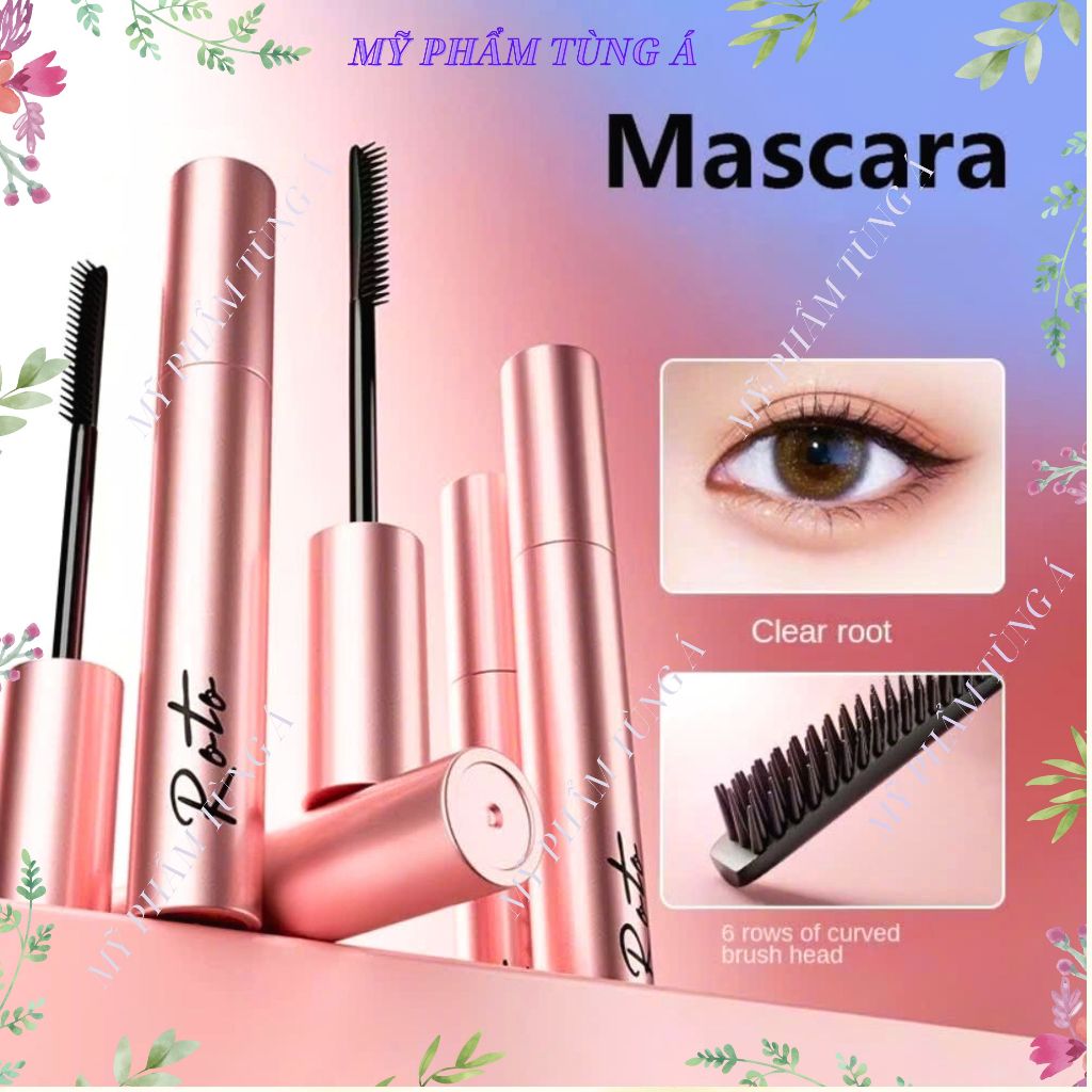 Poto Mascara Super Thin Brush Head Helps Shape Naturally Curls Eyelashes, Long Lasting Waterproof