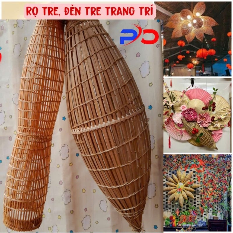 Decorative bamboo and rattan, bamboo, bamboo fish basket, thick and sturdy bamboo crab basket to prevent mold and mildew, bamboo lamp, decor accessories
