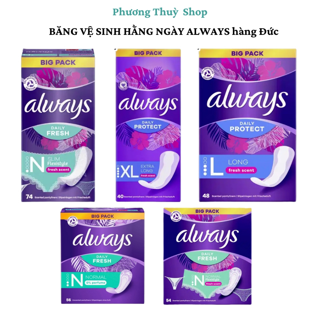 ALWAYS DAILY SANITARY PADS are breathable, absorbent, soft, thin, made in Germany