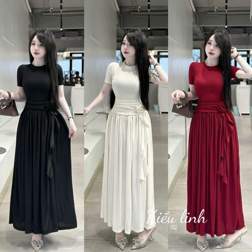 SUPER CUTE MAXI SHORT SLEEVE DRESS WITH FLOWERS