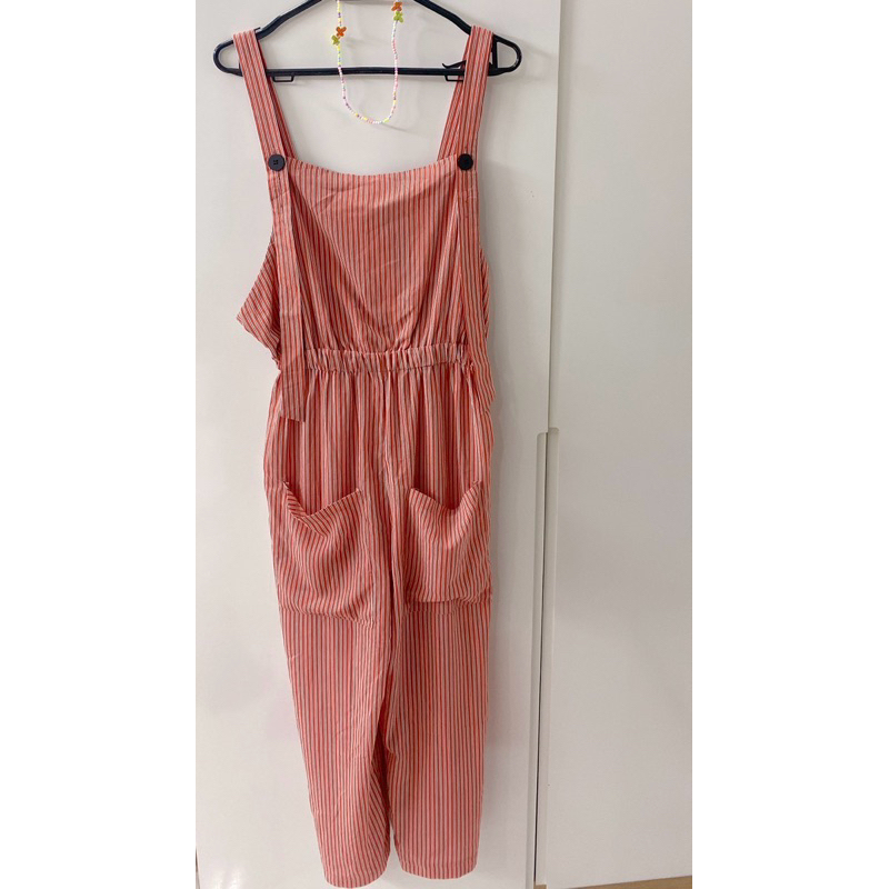 Soft chiffon striped 2-sleeved jumpsuit