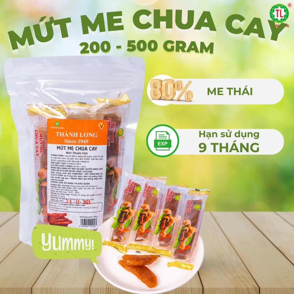 Thanh Long Food Seedless Spicy and Sour Tamarind Jam Zip Bag 200g/500g