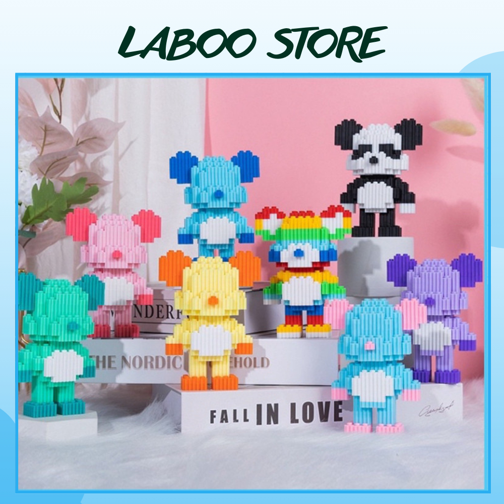 Cheap small 3d anime character mini bearbrick assembly model for boys QC Store