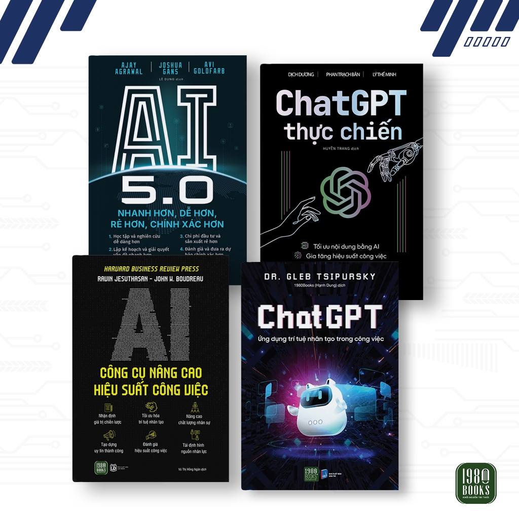 Book - Combo of 4 books: ChatGPT + ChatGPT real battle + AI 5.0 + AI Tools to improve performance