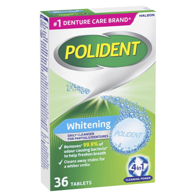 Polident Whitening / Retainer & Mouthguard Cleanser Tablets, 4 in 1 Advantages