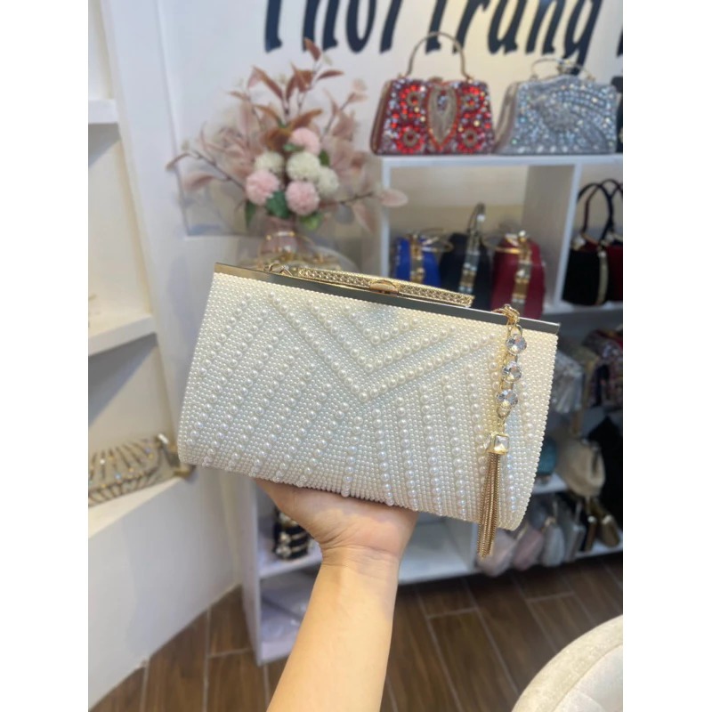 Luxury large jeweled party purse Clutch