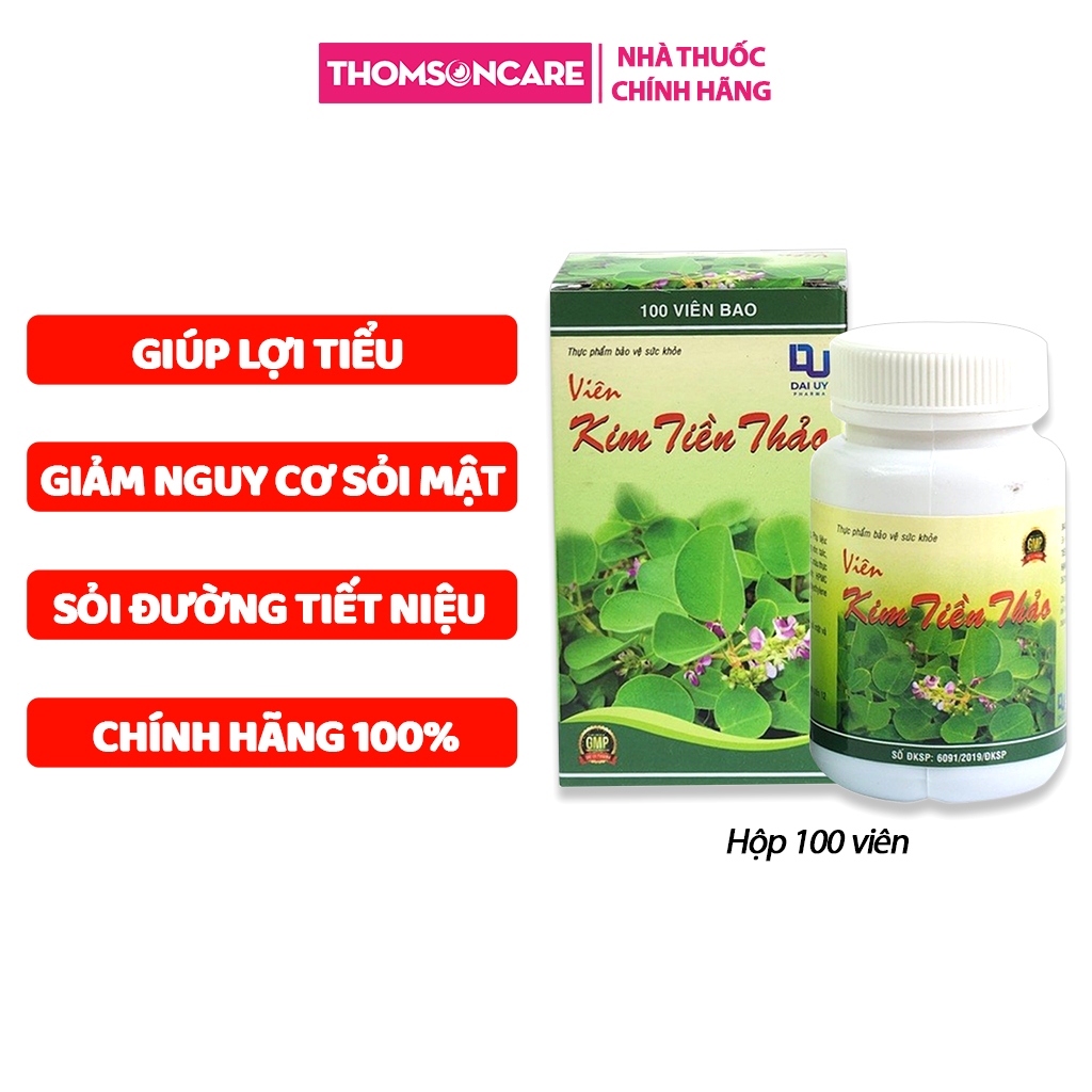 Kim Tien Thao diuretic pills, box of 100 great pills, helps reduce kidney stones, gallstones, and urinary tract infections