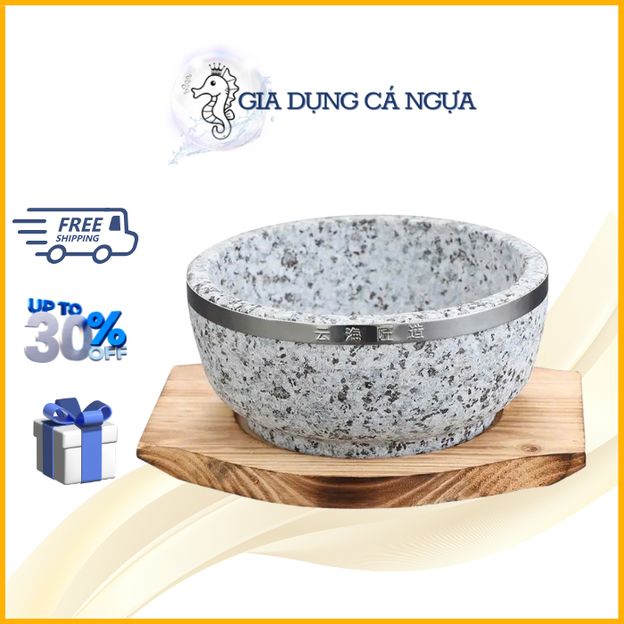 [Wholesale - With VAT] SANCONG Stone Bowl Set, Stone Bowl for Pho with High Quality Base, Standard Thick Product000472