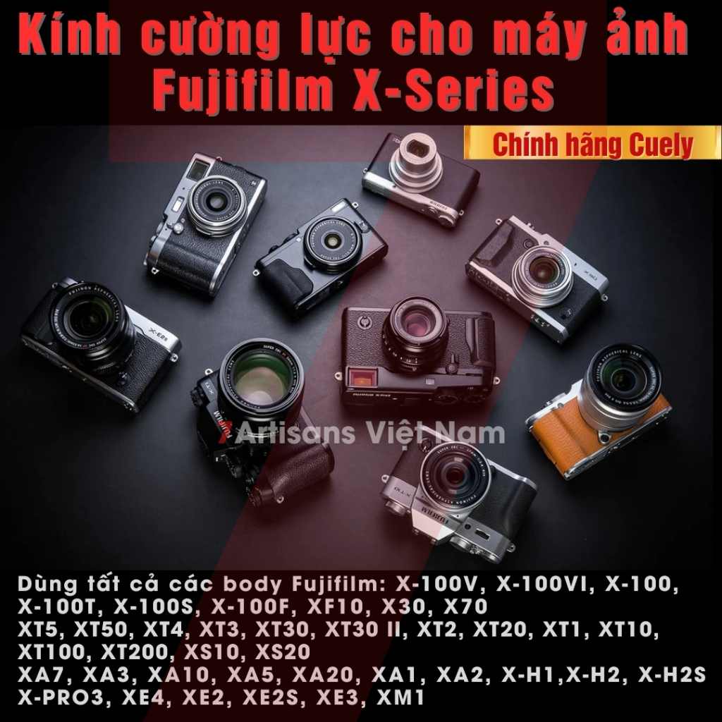 Tempered glass for Fujifilm cameras of all types XT5 XT4 XT3 XT30 II XT30 XT2 XT20 X100VI X100V X100F XH2 XH1 XS10 XS20 XPRO3