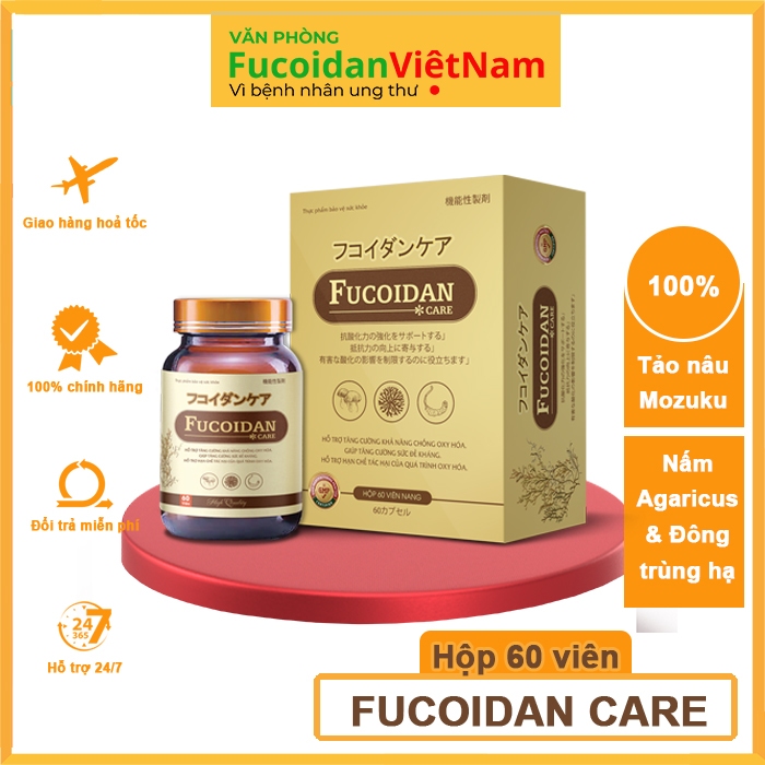 Fucoidan Care pills - Supports cancer treatment. Box of 60 pills