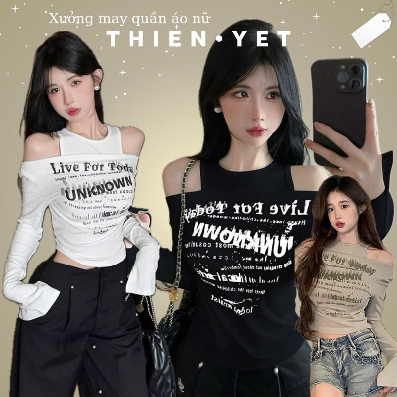 UNKNOWN GB long-sleeved round neck crop top for women's dancing - Thien Yet