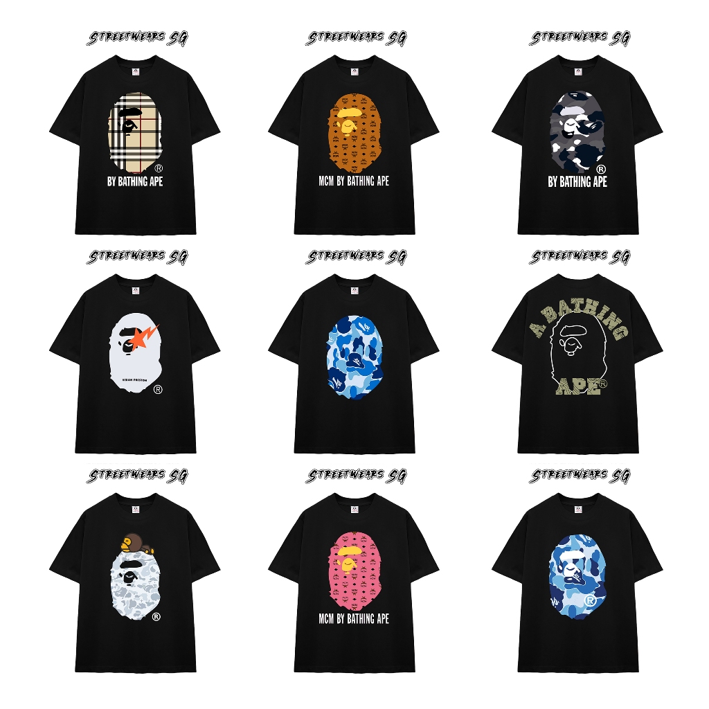 [HIGH QUALITY] BAPE AB03 t-shirt, unisex form, HIGH QUALITY cotton - Streetwears SG
