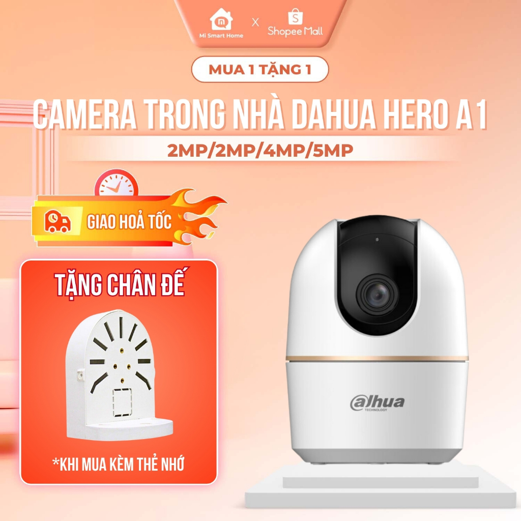 Dahua Hero A1 Indoor Wifi Camera 2MP/3MP/4MP/5MP 360 Degree Rotation, CCTV Security Camera, 2-Way Talk