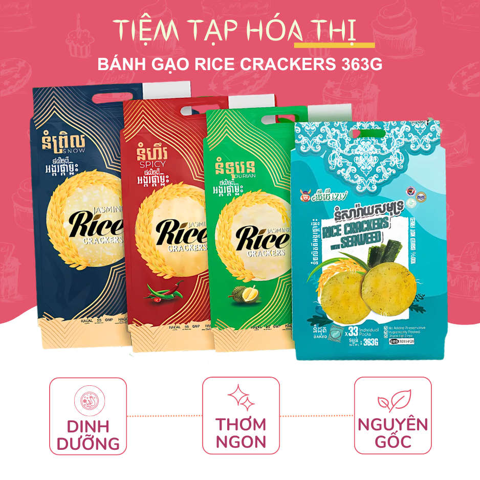 Rice Crackers 363G Spicy Chili Durian Seaweed Traditional Delicious Snack