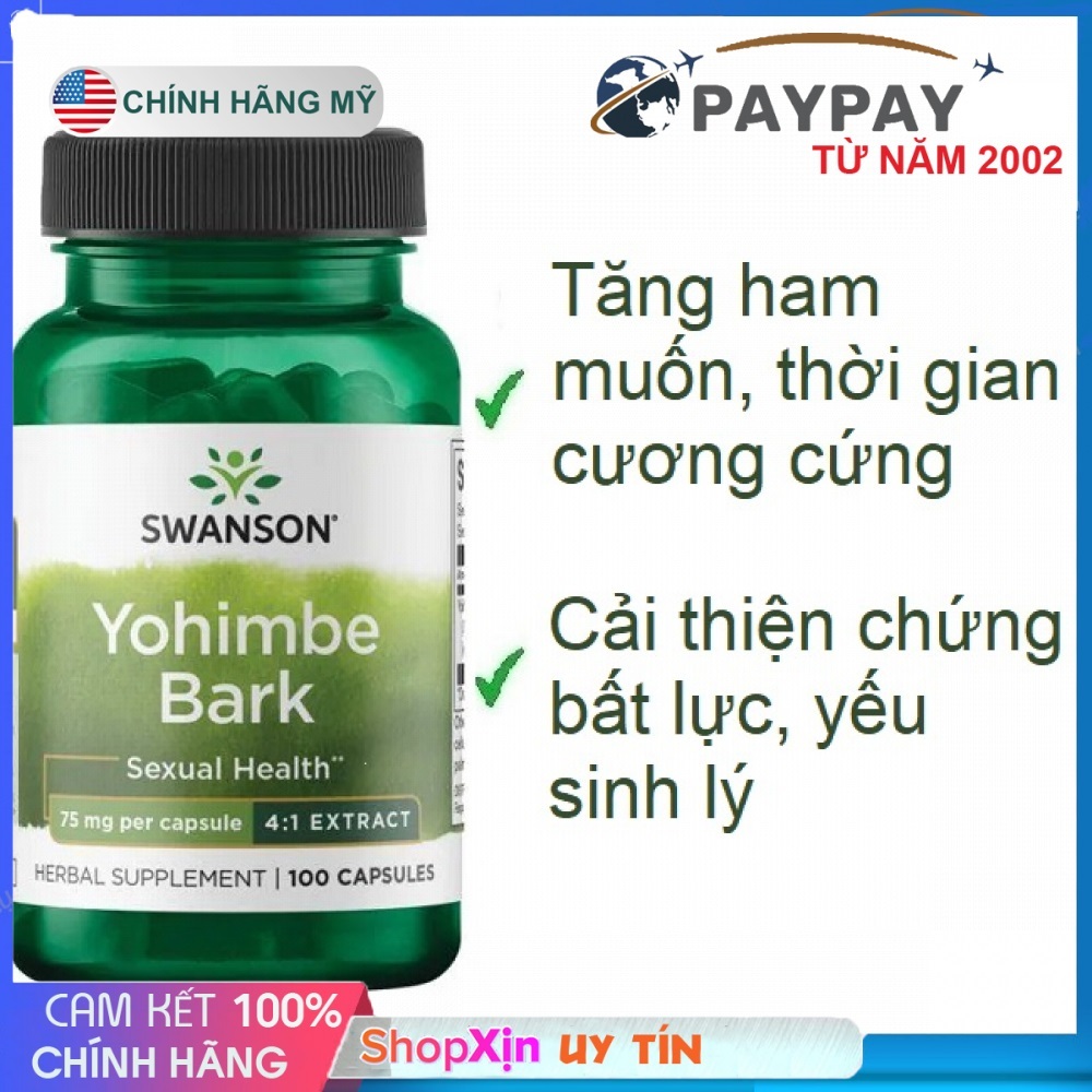 Swanson Yohimbe Bark Male Enhancement Pills from America 100 Pills