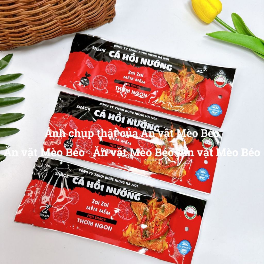 Red Watermelon Brand Spicy Grilled Salmon Snack (26gr pack)