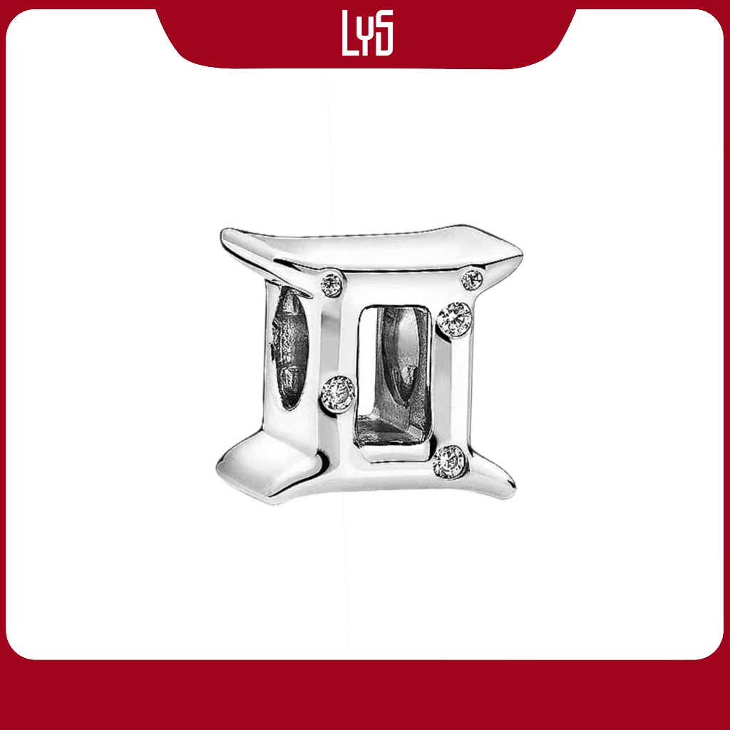 Lys Sparkling Silver Charm Gemini Zodiac Zodiac Gemini 1485 - High quality S925 Silver Charm