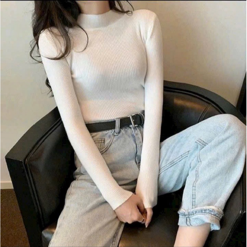 Smooth turtleneck shirt MC long sleeves TD long style for work, play, dancing, women's arts - Thien Yet