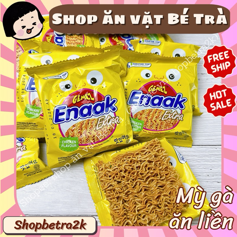 Combo 5 Packs) Enaak Gemez instant instant noodles with grilled chicken flavor ~30gr pack