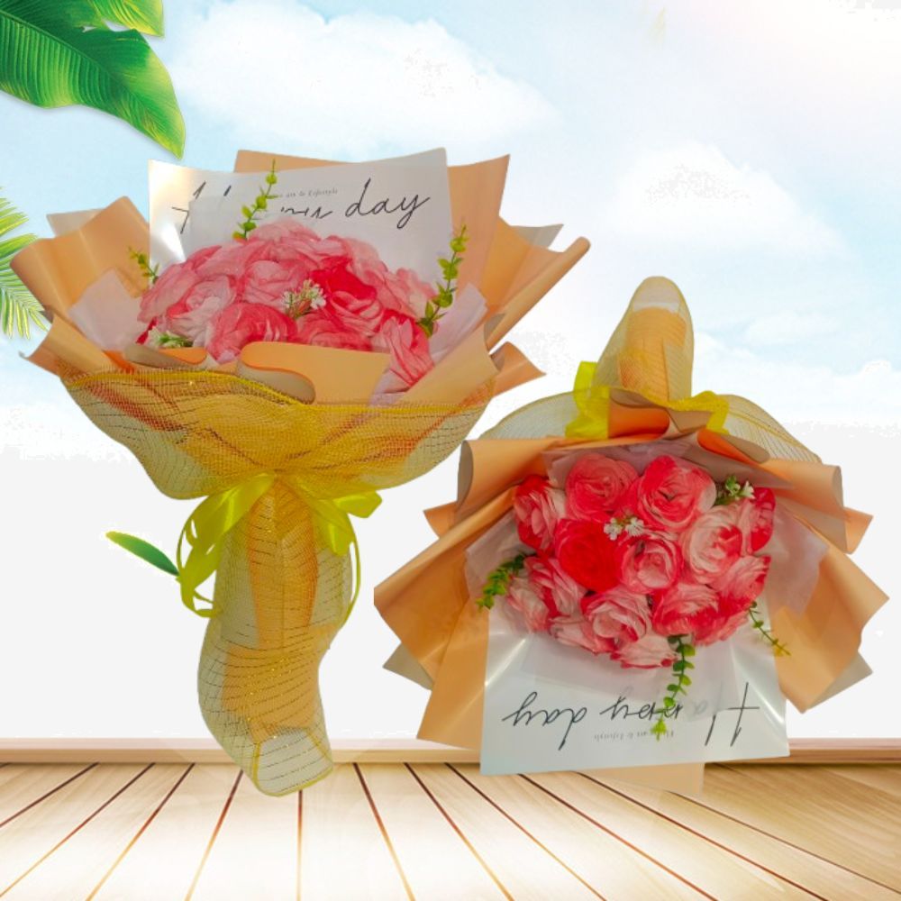 Orange Pink Glitter Bouquet - Shimmering, Outstanding, Honoring Every Moment - Special GiftPiece