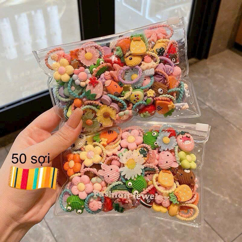 Bag of 50 super cute hair ties for babies mixed randomly